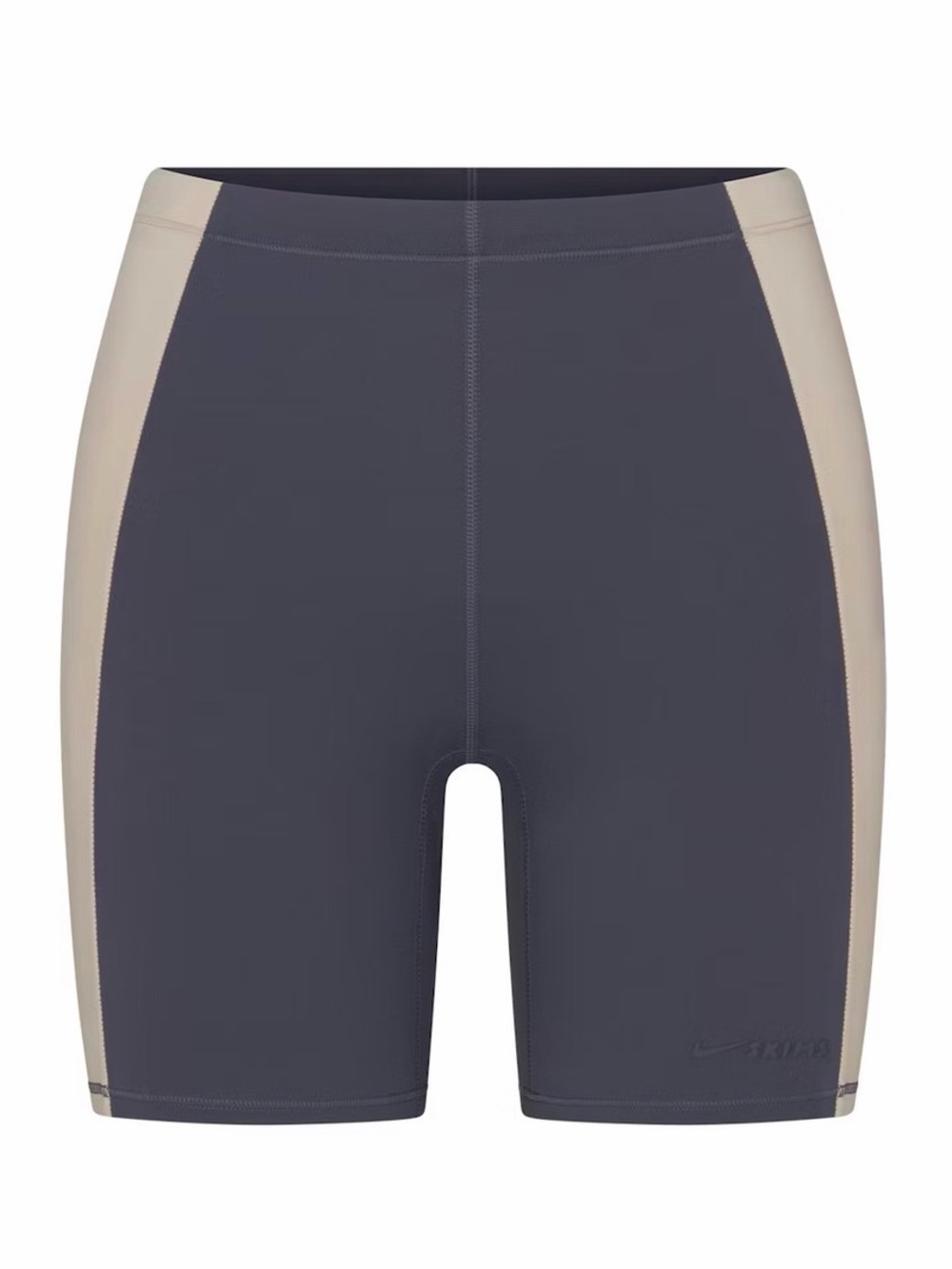 Nike Two-Tone Sports Bra & High-Waist Shorts Set - Beige & Charcoal